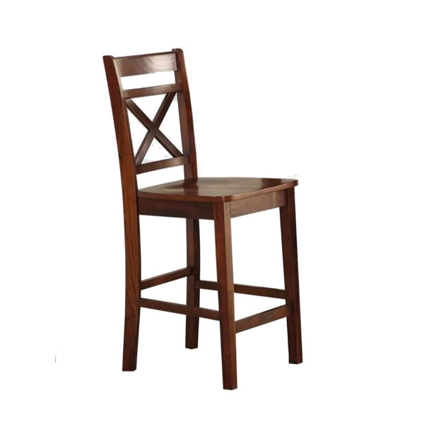 Gracie Oaks Cherry Cross Back Counter Height Chairs,Bedroom chair